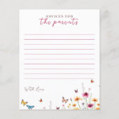 ワイルドフラワー蝶ベビーシャワーベビー予測 (裏面)