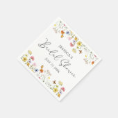 ワイルドフラワー蝶ボホブライダルシャワー スタンダードカクテルナプキン (角)