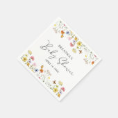 ワイルドフラワー蝶ボホベイビーシャワー スタンダードカクテルナプキン (角)
