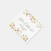 ワイルドフラワー蝶ボホレッツ祝ズ スタンダードカクテルナプキン (角)