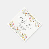 ワイルドフラワー蝶ボホ私たちは結婚行う スタンダードカクテルナプキン (角)