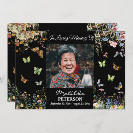 ワイルドフラワー蝶1写真葬儀招待状 招待状