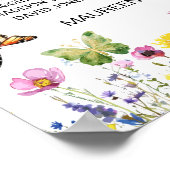 ワイルドフラワー蝶6台結婚の座席 ポスター (角)