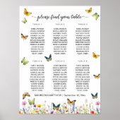 ワイルドフラワー蝶6台結婚の座席 ポスター (正面)