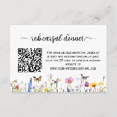 ワイルドフラワー蝶QRコードリハーサルディナー エンクロージャーカード (正面)