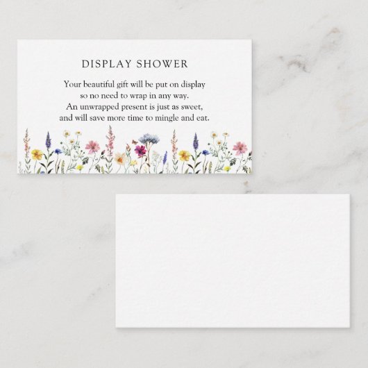 ワイルドフラワー表示赤ちゃんシャワー挿入カード エンクロージャーカード (正面/裏面)