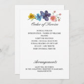 ワイルドフラワー記念プログラムの側面3と4 招待状 (正面/裏面)