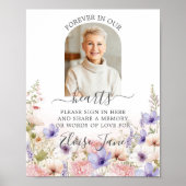 ワイルドフラワー記念葬儀記念テーブルフォト ポスター (正面)