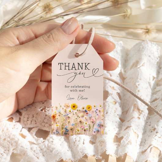 ワイルドフラワー誕生日ありがとう ギフトタグ