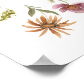 ワイルドフラワー誕生日またはベビーシャワー歓迎サイン ポスター (角)