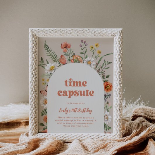 ワイルドフラワー誕生日タイムカプセル標識
