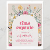 ワイルドフラワー誕生日タイムカプセル標識 (正面)