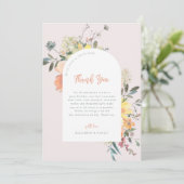 ワイルドフラワー誕生日テーブルサンキューカード サンキューカード (スタンド正面)