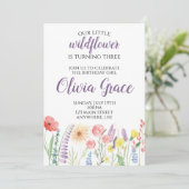 ワイルドフラワー誕生日パーティーの招待 招待状 (スタンド正面)