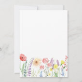 ワイルドフラワー誕生日パーティーの招待 招待状 (裏面)