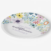 ワイルドフラワー誕生日パーティーフローラ ペーパープレート (アングル)