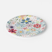 ワイルドフラワー誕生日パーティープレート ペーパープレート (アングル)