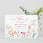 ワイルドフラワー誕生日パーティー招待状 招待状 (スタンド正面)