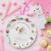 ワイルドフラワー誕生日パーティー ペーパープレート (パーティー)