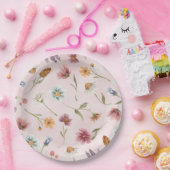 ワイルドフラワー誕生日パーティー ペーパープレート (パーティー)