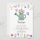 ワイルドフラワー誕生日招待ガールガーデンフローラ 招待状 (正面)