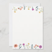ワイルドフラワー誕生日招待ガールガーデンフローラ 招待状 (裏面)