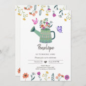 ワイルドフラワー誕生日招待ガールガーデンフローラ 招待状 (正面/裏面)