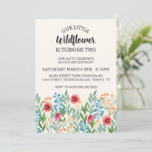 ワイルドフラワー誕生日招待状のダウンロード 招待状 (スタンド正面)