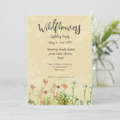 ワイルドフラワー誕生日招待状アンティーク背景 招待状 (スタンド正面)