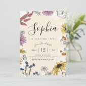 ワイルドフラワー誕生日招待状 招待状 (スタンド正面)