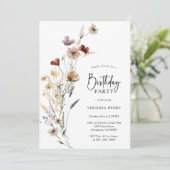 ワイルドフラワー誕生日招待状 招待状 (スタンド正面)