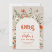 ワイルドフラワー誕生日招待状 | Wildflower First 招待状 (正面)