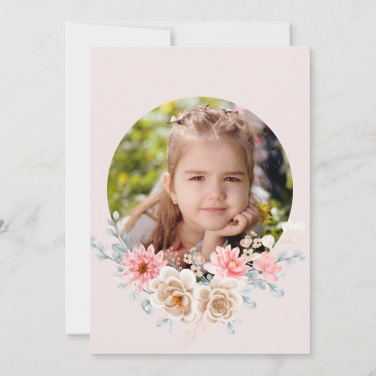 ワイルドフラワー誕生日招待状 | Wildflower First 招待状 (裏面)