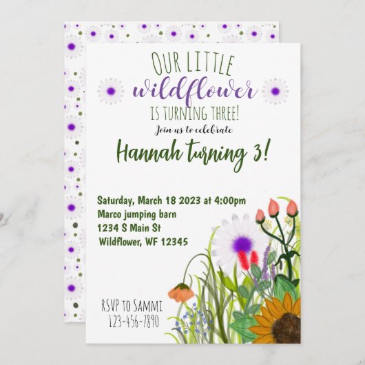 ワイルドフラワー誕生日 シーズンカード (正面/裏面)