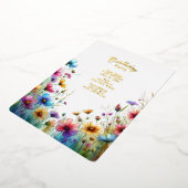 ワイルドフラワー誕生日 箔招待状 (回転した状態)