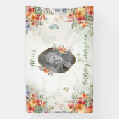 ワイルドフラワー誕生祝いフォトバナー 横断幕 (縦)