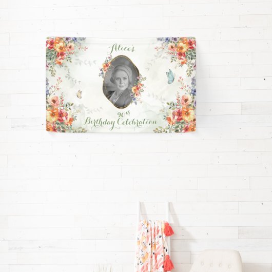 ワイルドフラワー誕生祝いフォトバナー 横断幕 (インサイチュ)