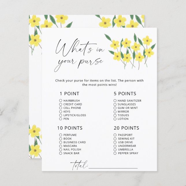 ワイルドフラワー財布ゲームの中身 (正面/裏面)