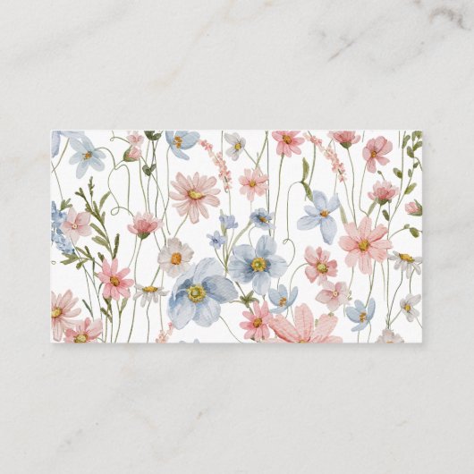 ワイルドフラワー赤ちゃんカラフルシャワー用ブック エンクロージャーカード (裏面)