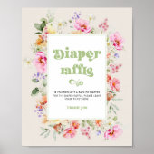 ワイルドフラワー赤ちゃんシャワーおむつラッフルポスター ポスター (正面)