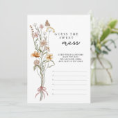 ワイルドフラワー赤ちゃんシャワーのゲームは、混乱カードを推測 招待状 (スタンド正面)