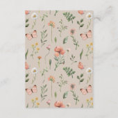 ワイルドフラワー赤ちゃんシャワーインサート エンクロージャーカード (裏面)