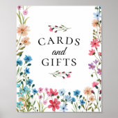 ワイルドフラワー赤ちゃんシャワーカードとギフトサイン ポスター (正面)
