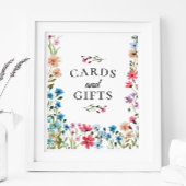 ワイルドフラワー赤ちゃんシャワーカードとギフトサイン ポスター