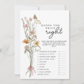 ワイルドフラワー赤ちゃんシャワーゲーム価格カードを推測 招待状 (正面)