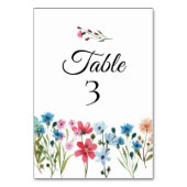 ワイルドフラワー赤ちゃんシャワーテーブル番号 テーブルナンバー (裏面)