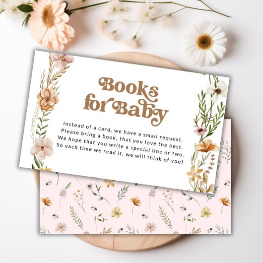 ワイルドフラワー赤ちゃんシャワーブックリクエストエンクロージャカード エンクロージャーカード