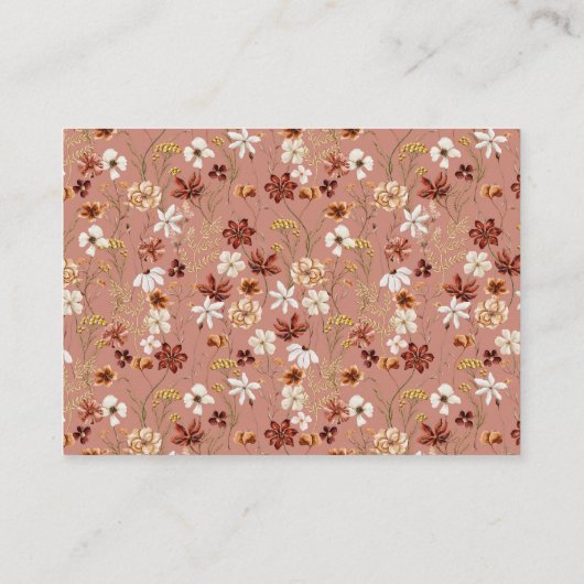 ワイルドフラワー赤ちゃんシャワーブックリクエストエンクロージャカード エンクロージャーカード (裏面)