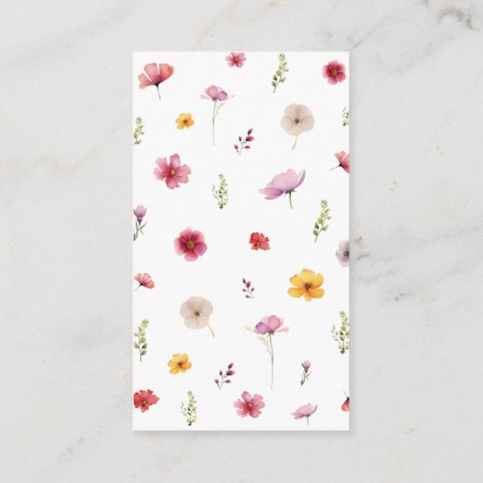 ワイルドフラワー赤ちゃんシャワーブックリクエスト エンクロージャーカード (裏面)