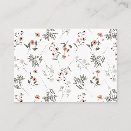 ワイルドフラワー赤ちゃんシャワーブックリクエスト エンクロージャーカード (裏面)